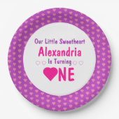 Little Sweetheart 1. Geburtstag Pappteller (Vorderseite)