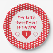Little Sweetheart 1. Geburtstag Pappteller (Vorderseite)
