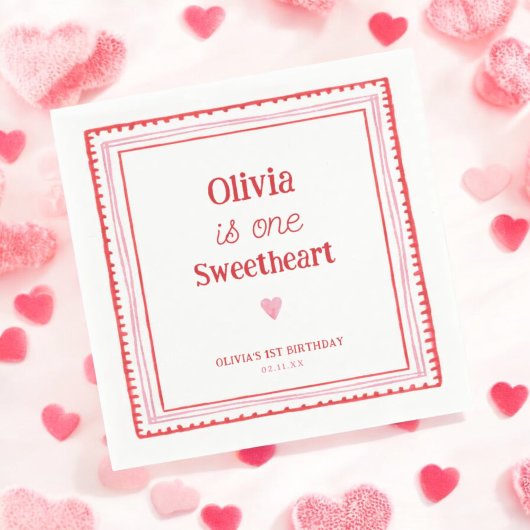 Little Sweetheart 1. Geburtstag Party Serviette