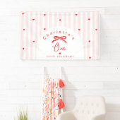 Little Sweetheart 1st Birthday Coquette Bow Banner (Insitu)
