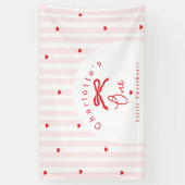 Little Sweetheart 1st Birthday Coquette Bow Banner (Vertikal)