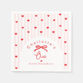 Little Sweetheart 1st Birthday Valentines Serviette (Vorderseite)