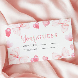 Little Sweetheart Answer Card Pink Bow Baby Shower Begleitkarte