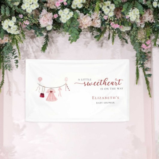 Little Sweetheart Baby Dusche Valentine Niedlich Banner