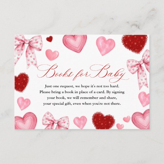 Little Sweetheart Baby Shower, Books for Baby Begleitkarte (Vorderseite)