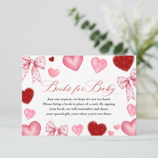 Little Sweetheart Baby Shower, Books for Baby Begleitkarte (Stehend Vorderseite)