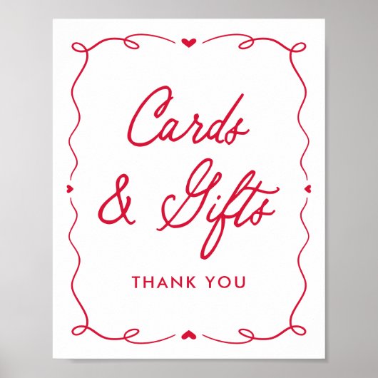 Little Sweetheart Baby Shower Cards and Gifts Sign Poster (Vorne)