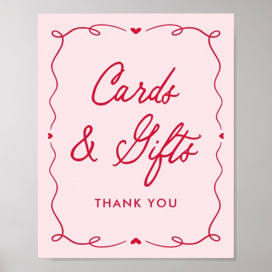 Little Sweetheart Baby Shower Cards and Gifts Sign Poster (Vorne)