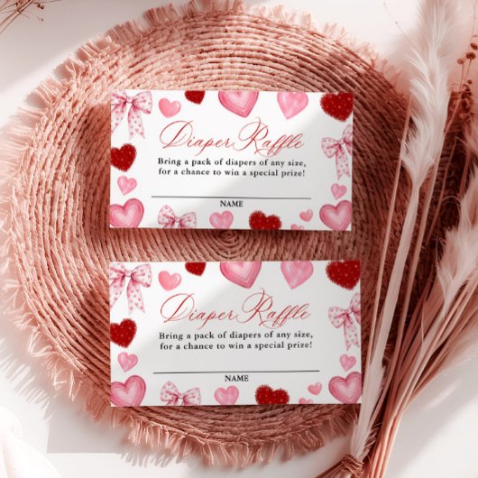 Little Sweetheart Baby Shower, Diaper Raffle Card Begleitkarte