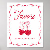Little Sweetheart Baby Shower Favors Sign Poster (Vorne)