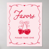 Little Sweetheart Baby Shower Favors Sign Poster (Vorne)