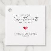 Little Sweetheart Baby Shower Minimalist Geschenkanhänger (Vorderseite)