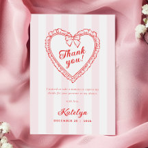 Little Sweetheart Baby Shower Thank You Card