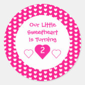 Little Sweetheart Birthday Runder Aufkleber (Vorderseite)