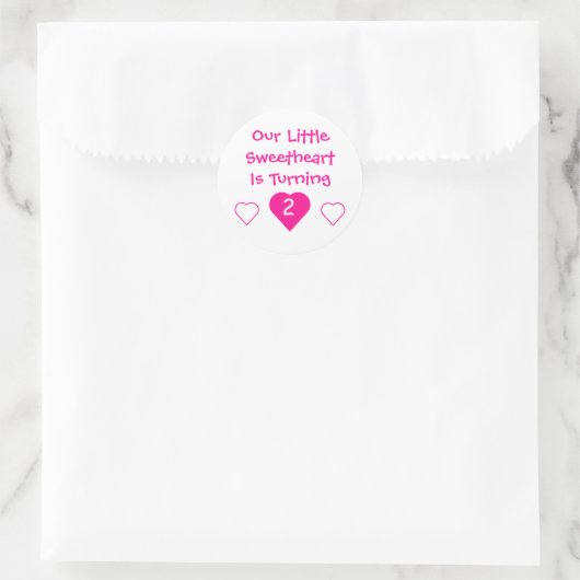 Little Sweetheart Birthday Runder Aufkleber (Tasche)