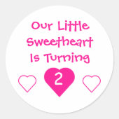 Little Sweetheart Birthday Runder Aufkleber (Vorderseite)