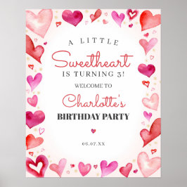 Little Sweetheart Birthday Welcome Sign Poster