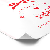 Little Sweetheart Birthdays are sweet coquette Bow Poster (Ecke)