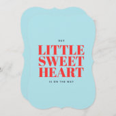 Little Sweetheart Blue Boy Baby Dusche Einladung (Vorne/Hinten)