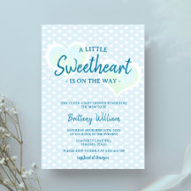 Little Sweetheart Blue Boy Valentines Baby Dusche