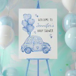 Little Sweetheart Blue Car und Balloons Willkommen Poster