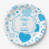 Little Sweetheart Blue Valentine Boy Baby Dusche Pappteller (Vorderseite)