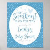 Little Sweetheart Blue Valentine Boy Baby Dusche Poster (Vorne)