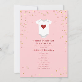 Little Sweetheart Bodysuit Valentine Baby Dusche I Einladung
