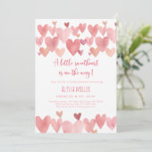 Little Sweetheart Boho Hearts Baby Shower Einladung (Stehend Vorderseite)