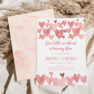 Little Sweetheart Boho Herz ersten Geburtstag Einladung