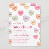 Little Sweetheart Bonbons Valentinstag Geburtstag Einladung (Vorne/Hinten)