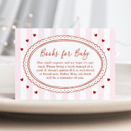 Little Sweetheart Bow Baby Shower Books for Baby Begleitkarte