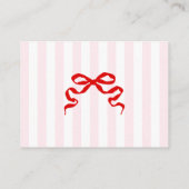 Little Sweetheart Bow Baby Shower Diaper Raffle Begleitkarte (Rückseite)