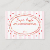 Little Sweetheart Bow Baby Shower Diaper Raffle Begleitkarte (Vorderseite)