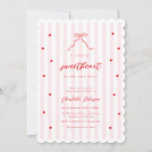 Little Sweetheart Bow Baby Shower Invitation Einladung (Vorderseite)