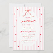 Little Sweetheart Bow Baby Shower Invitation Einladung (Vorderseite)