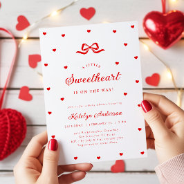 Little Sweetheart Bow Baby Shower Invitation Einladung