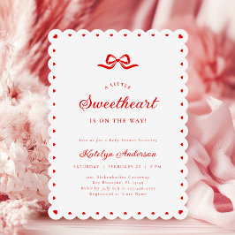 Little Sweetheart Bow Baby Shower Invitation Einladung