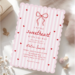 Little Sweetheart Bow Baby Shower Invitation Einladung