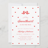 Little Sweetheart Bow Baby Shower Invitation Einladung (Vorderseite)