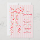 Little Sweetheart Bow Baby Shower Invitation Einladung (Vorderseite)