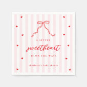 Little Sweetheart Bow Baby Shower Serviette (Vorderseite)