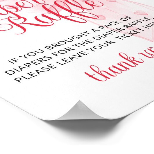 Little Sweetheart Bow Babydusche Windelwanne Poster (Ecke)