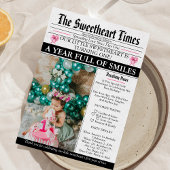 Little Sweetheart Bow First 1st Birthday photo Einladung