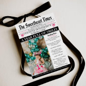 Little Sweetheart Bow First 1st Birthday photo Einladung