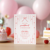 Little Sweetheart Bow First Birthday Invitation Einladung