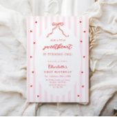 Little Sweetheart Bow First Birthday Invitation Einladung