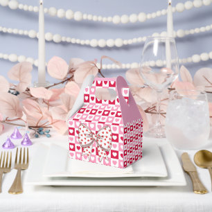 Little Sweetheart Bow Herz karriert Geschenkschachtel