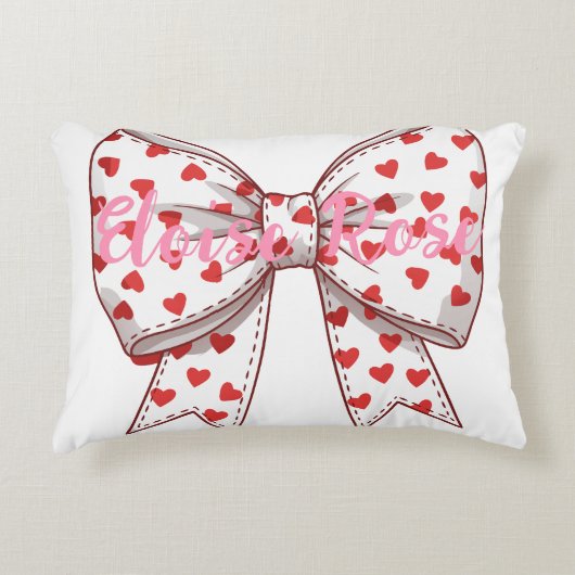 Little Sweetheart Bow Personalisiert Dekokissen (Vorderseite)