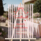 Little Sweetheart Bow Pink Valentine's Baby Shower Acrylschild